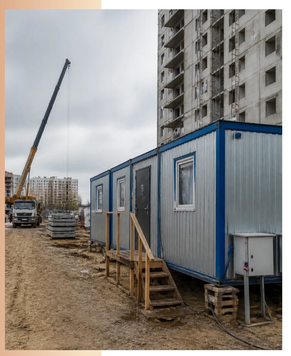 Аренда строительных вагончиков для рабочих в Гатчине