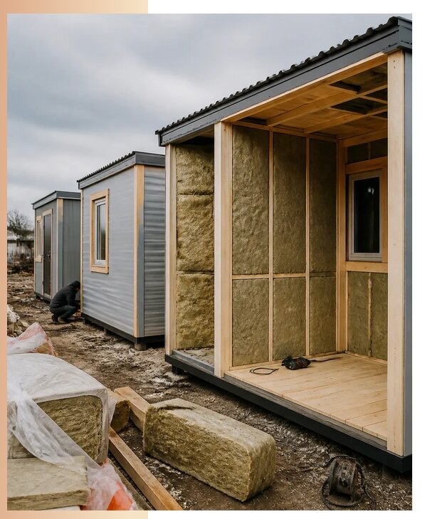 Изготовление утепленных дачных бытовок под ключ в Гатчине
